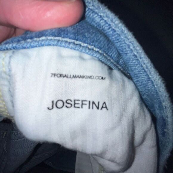 7 for All Man Kind distressed  button fly Josefina jeans 26 - Picture 5 of 6